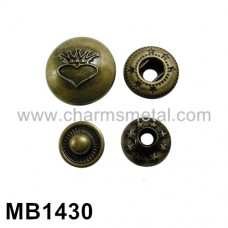MB1430 - Crown Heart Snap Button